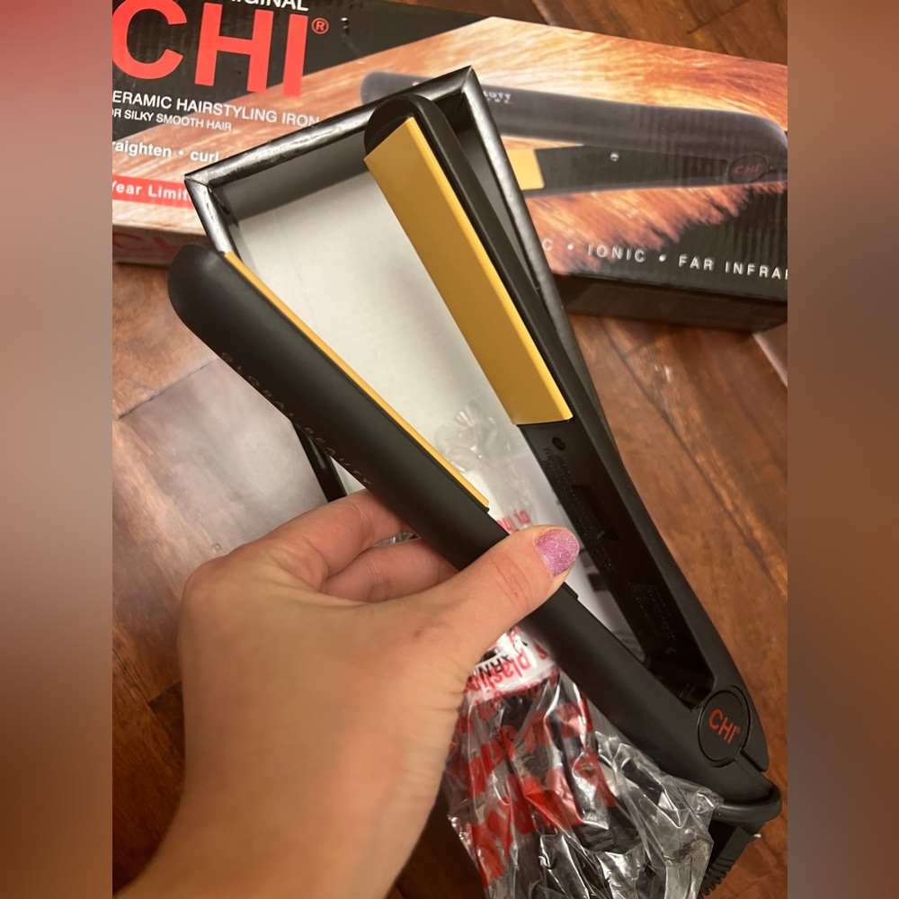 CHI Original Ceramic Hair Straightening Flat Iron1"Plates BlackProfessional Used